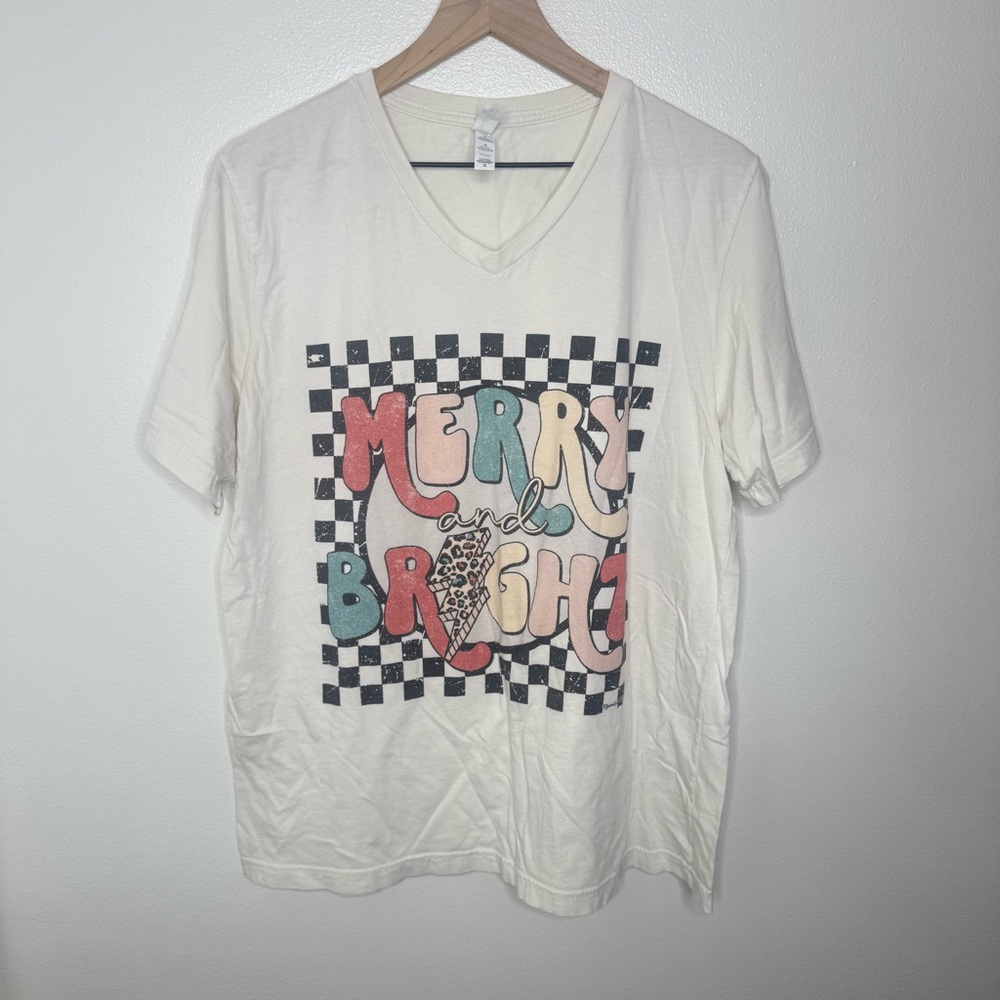 Bella Canvas • Merry and Bright Graphic T-Shirt Size XL